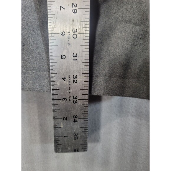Carbon Wool Blend Coat Size Xl Gray Hooded Lined Pockets Long Button Front - Picture 7 of 11